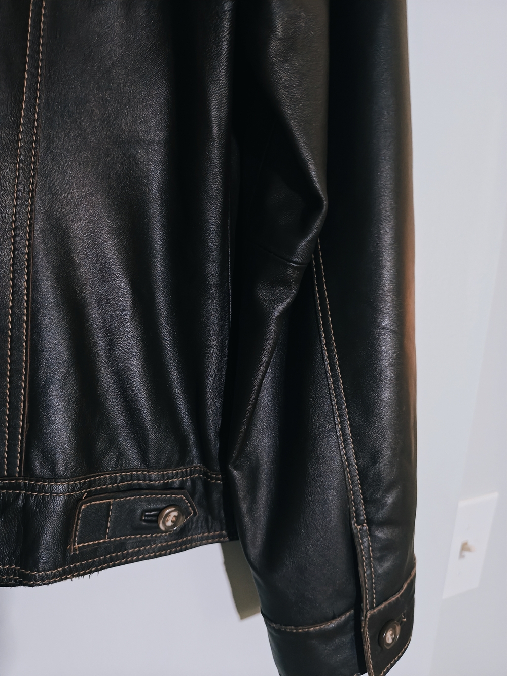 Vintage John paul Richard Genuine Leather Women's Blazer Jacket Deep Brown - Picture 9 of 10